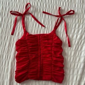 Red Tie Strap Top